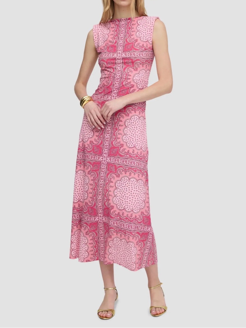 Hill House Pink Bandana-Print Maxi Dress
